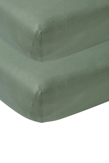 Meyco Sábana Ajustable Jersey 2St 50X90 Verde Bosque