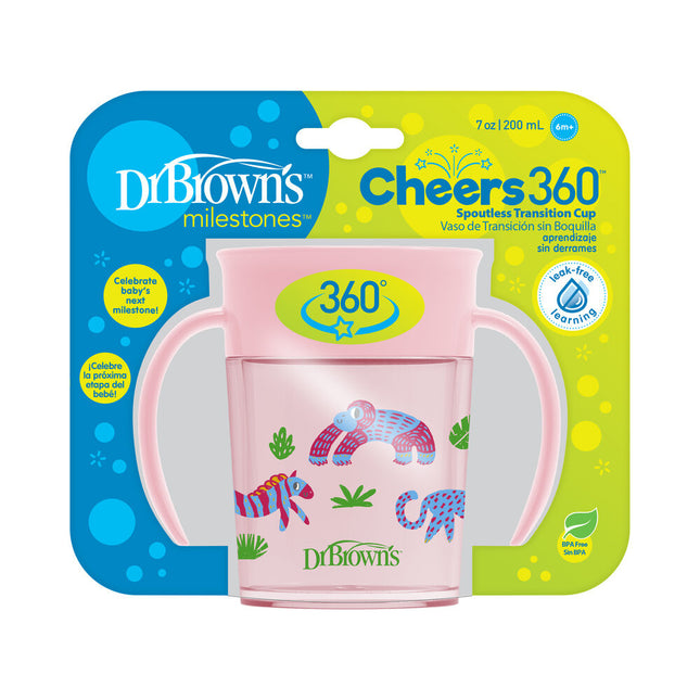 Dr. Brown's Taza para beber Cheers 360 Taza con asas Rosa 200ml