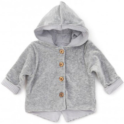 Bamboom Baby Chaqueta Con Capucha Terciopelo Gris Mele