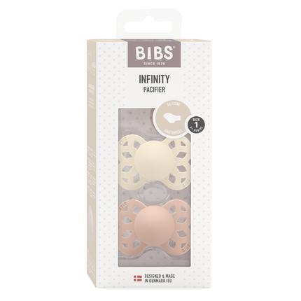 BIBS Chupete Tamaño 1 Silicona Anatómico Marfil/Cepillo 2pcs