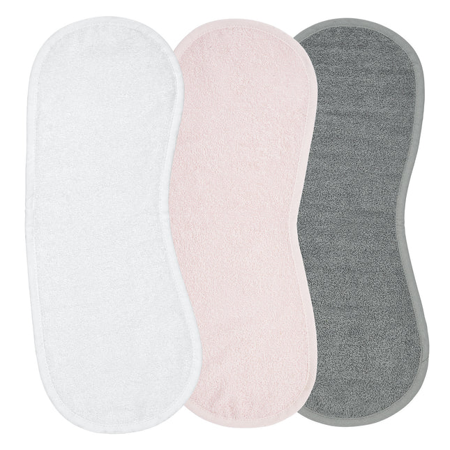 Hombros de tela Meyco Modelo 3St Basic Terry Blanco/Rosa claro/Gris