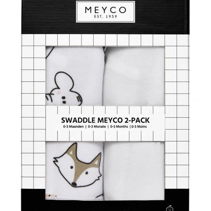 Meyco Manta Animal/Uni Blanco 0-3 meses 2pcs