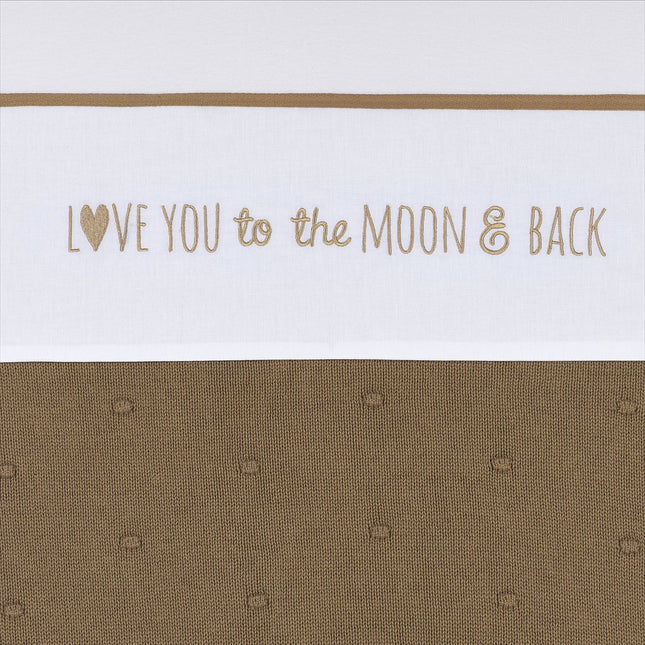 Sábana bajera Meyco Love You To The Moon & Back Toffee 100X150cm