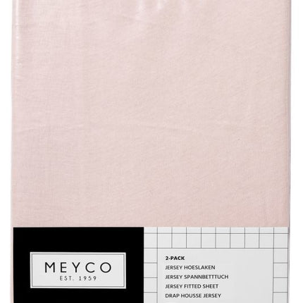 Meyco Sábana Ajustable Jersey Rosa Claro 60x120cm 2pcs