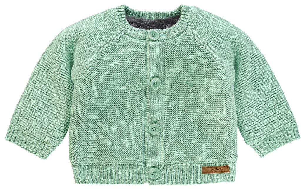 Noppies Baby Cardigan Forro de peluche Gris Menta