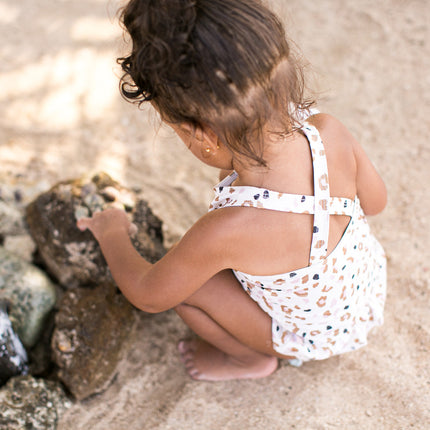 Traje de baño Essentials Niño Pantera Estampado Blanco Kahki