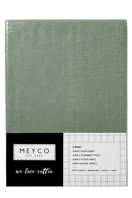 Meyco Sábana Ajustable Jersey Verde Bosque 60x120cm 2pcs