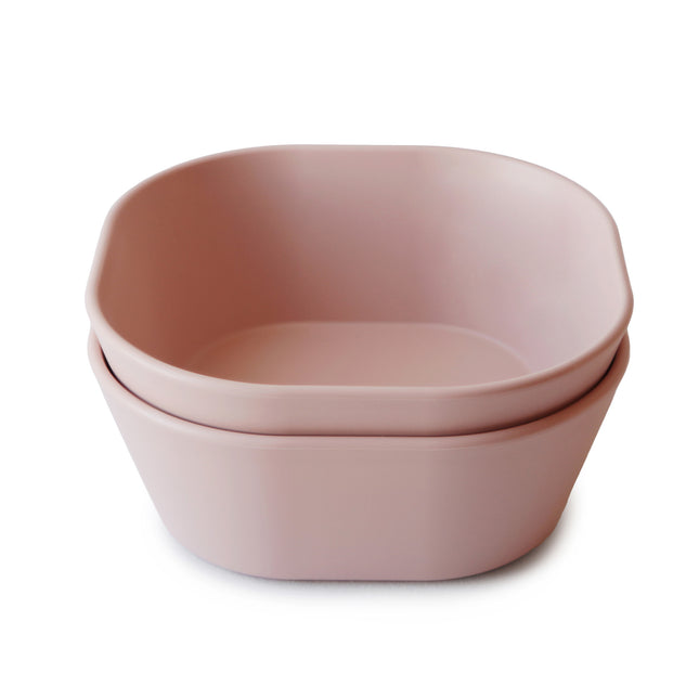 Mushie Baby Bowl Cuadrado Blush 2pcs