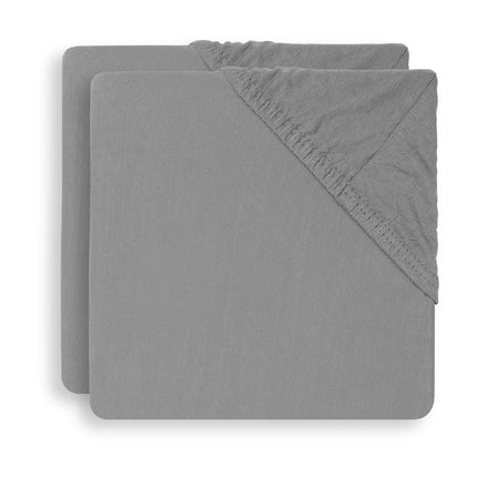 Jollein Sábana Ajustable Jersey Box Colchón Gris Tormenta 75x95cm 2pcs