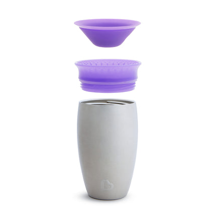 Munchkin Vaso Bebedero Miracle Sippy Cup Acero inoxidable morado