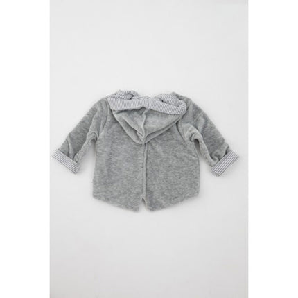 Bamboom Baby Chaqueta Con Capucha Terciopelo Gris Mele