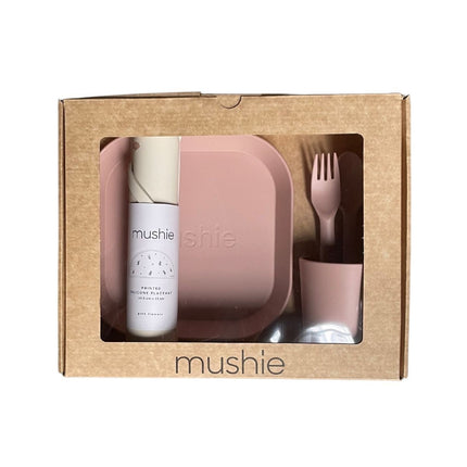 Mushie Giftbox Vajilla Infantil Cuadrada Blush