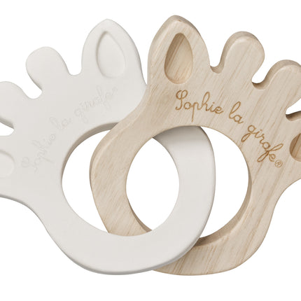 Anillo de dentición Sophie la Jirafa So'Pure de caucho/madera