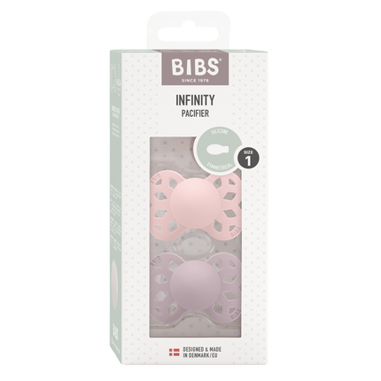 BIBS Chupete Tamaño 1 Silicona Simétrico Flor/Lila Oscuro 2pcs