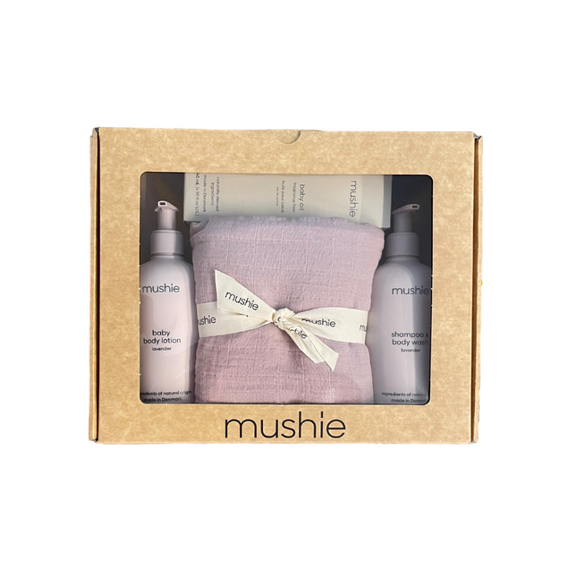 Mushie Caja de regalo Cuidado de la piel Lavanda 4 piezas