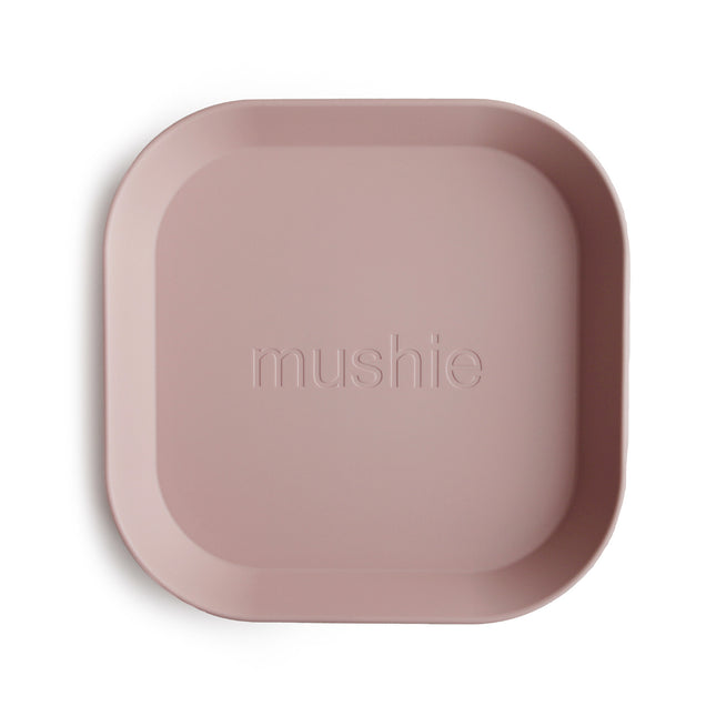 Mushie Plato Bebé Cuadrado Blush 2pcs