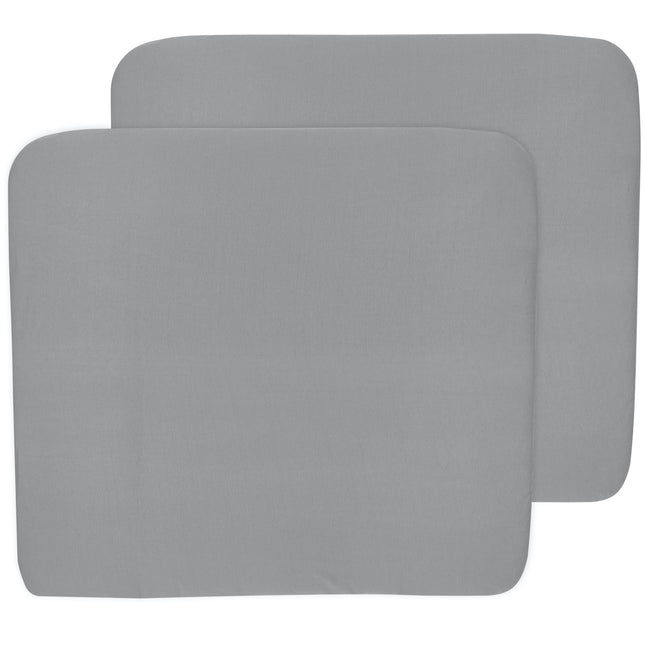 Meyco Funda de Cojín Cambiador 3K 2St Basic Jersey Gris