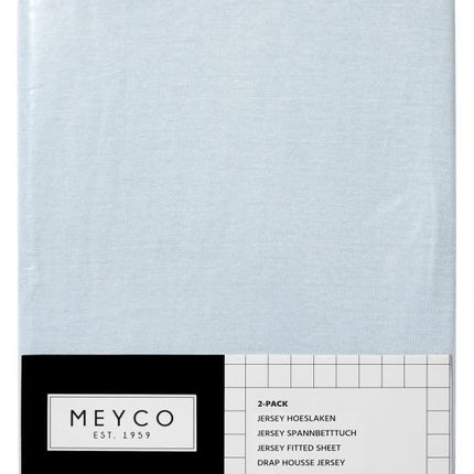 Meyco Sábana Ajustable Jersey Azul Claro 70x140/150 cm 2pcs