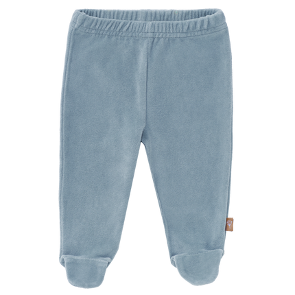 Fresk Pantalón Bebé Velours Con Pies Azul Niebla