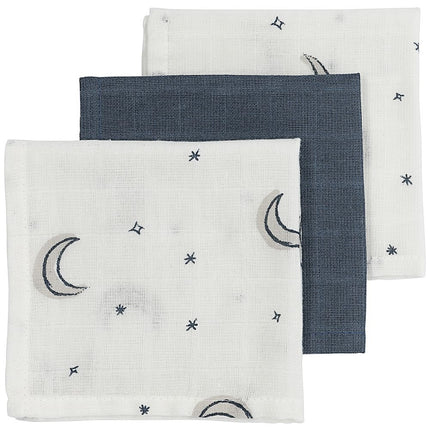 Paño bucal Meyco Luna 3-Pack Hidrófilo Añil 30X30cm