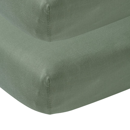 Meyco Sábana Ajustable Jersey Verde Bosque 40x80/90 cm 2pcs