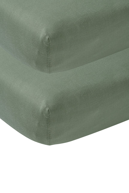 Meyco Sábana Ajustable Jersey Verde Bosque 40x80/90 cm 2pcs