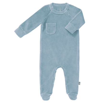 Fresk Pijama Bebé Velours Con Pies Azul Niebla