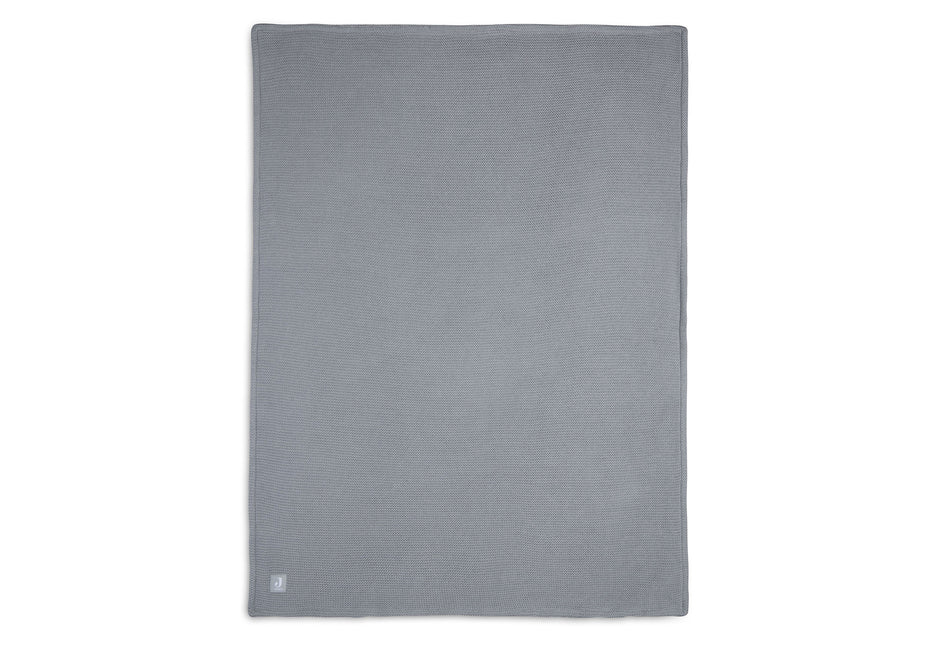 Manta para cama Jollein Basic Knit Stone Grey/Fleece 100x150cm