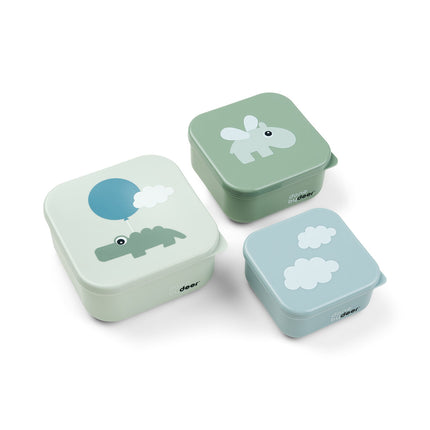 Done by Deer Snack bowl Happy Clouds Verde 3pcs