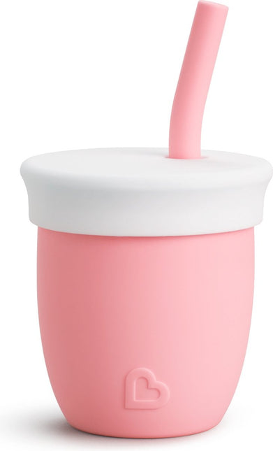 Munchkin Vaso con Pajita Silicona Rosa