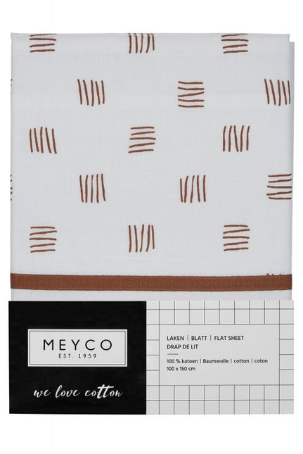 Meyco Sábana Cuna Block Raya Camel