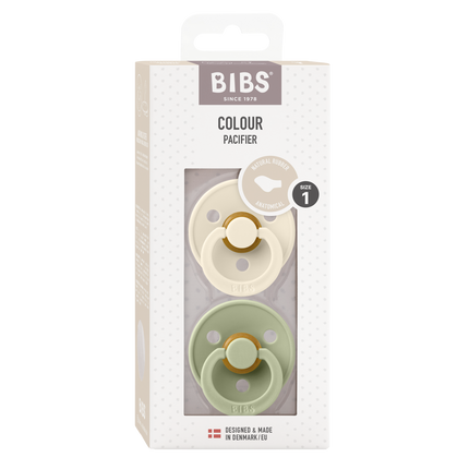 BIBS Tetina Tamaño 1 Látex Anatómica Marfil/Salvia 2pcs