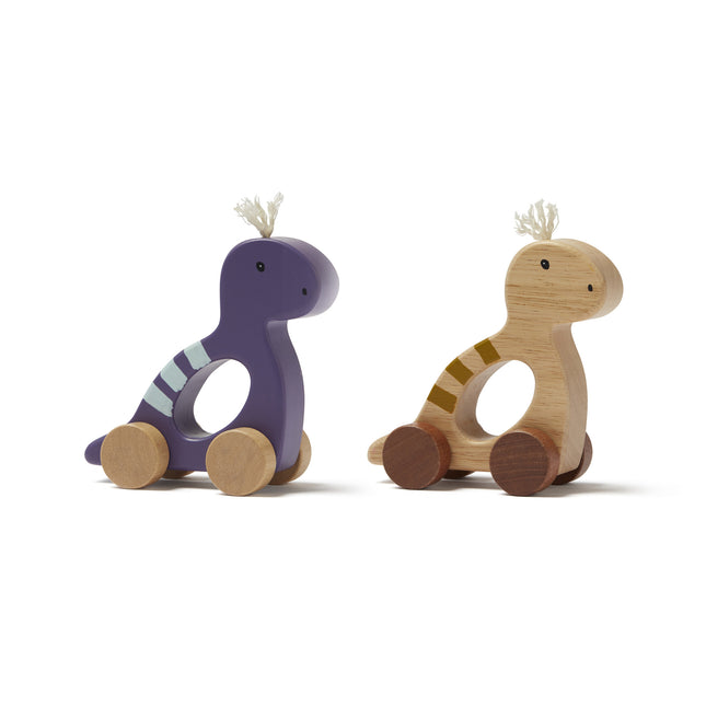 Concepto infantil Dino tirando a figura Morado