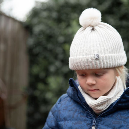 Gorro Sólo Bebé con Pompón Crudo Fresco 3-36Meses