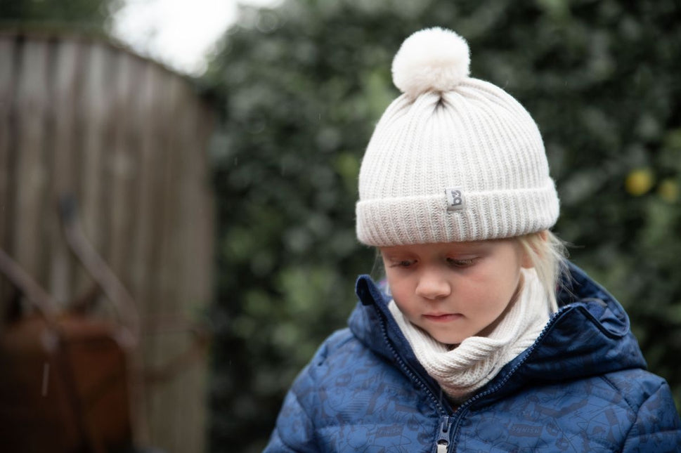 Gorro Sólo Bebé con Pompón Crudo Fresco 3-36Meses