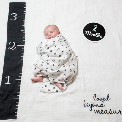 Lulujo Baby's First Year swaddle & cards set 100% algodón Amado sin medida