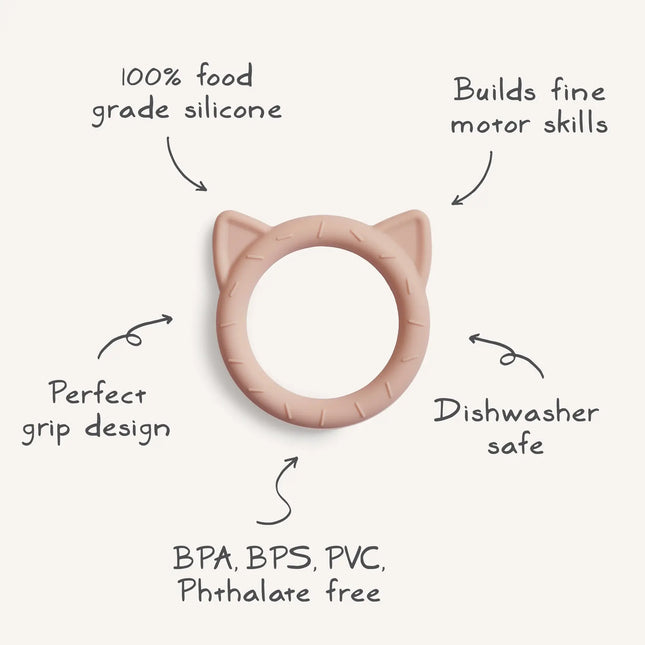 Anillo de dentición Mushie Cat Blush