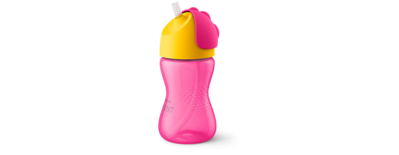 Philips Avent Vaso con pajita 300 ml 12m+ Rosa