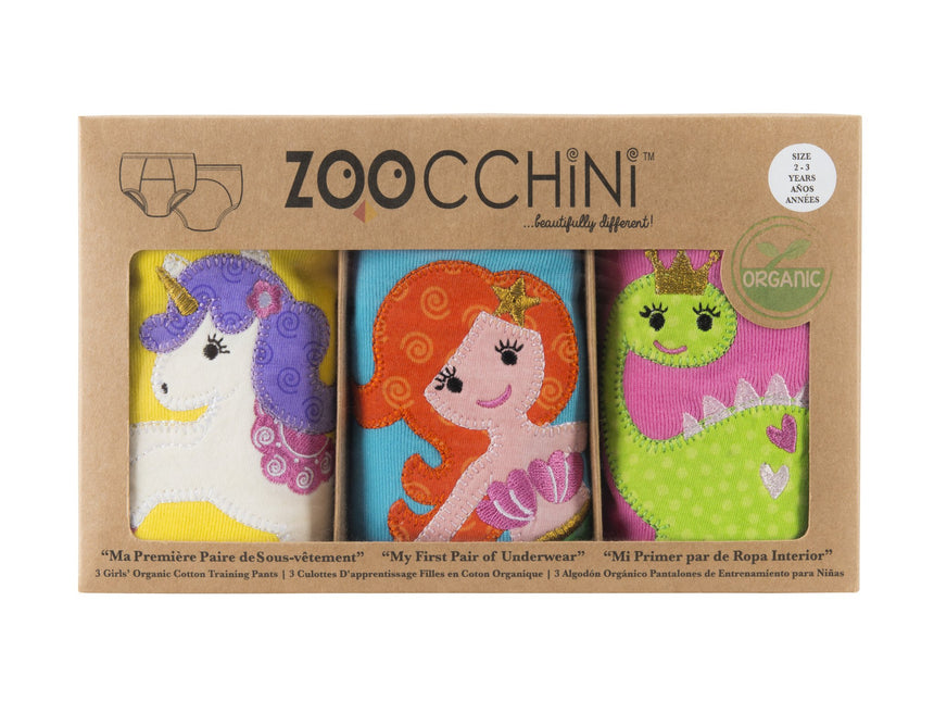 Zoocchini Pantalones Prácticos Niñas Cuentos de Hadas Algodón 3pcs