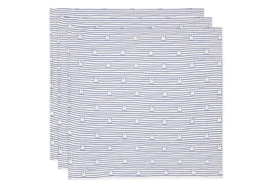 Paño hidrófilo Jollein Miffy Stripe Navy 70cm 3pcs