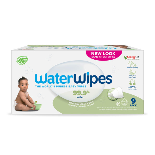 WaterWipes Toallitas para bebés Paquete de 9x60