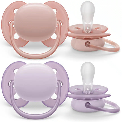 Philips Avent Chupete +0 Meses Suave Gris/Rosa