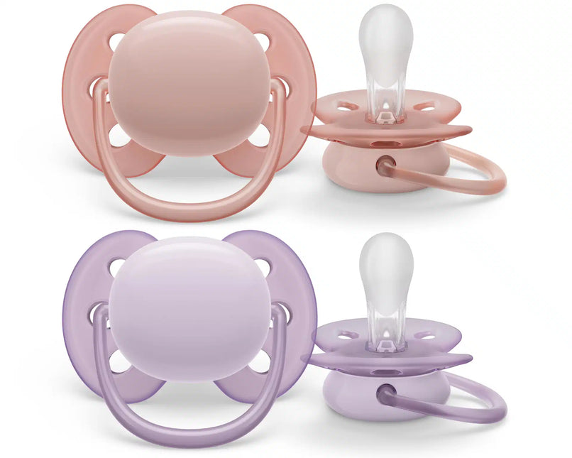 Philips Avent Chupete +0 Meses Suave Gris/Rosa