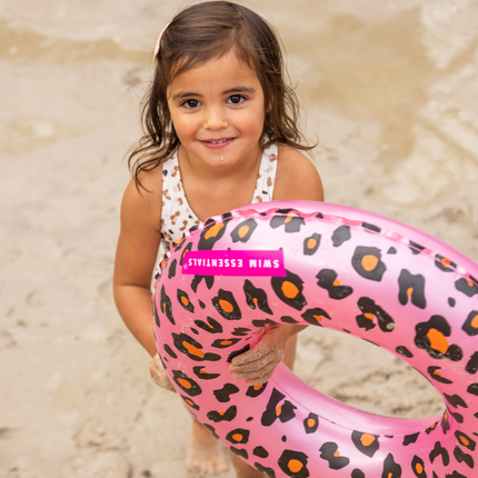 Swim Essentials Banda de Natación Infantil Estampado Leopardo Rosa 55Cm