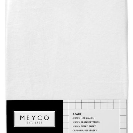 Meyco Sábana Ajustable Jersey Blanco 40x80/90 cm 2pcs