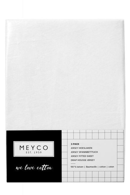 Meyco Sábana Ajustable Jersey Blanco 40x80/90 cm 2pcs