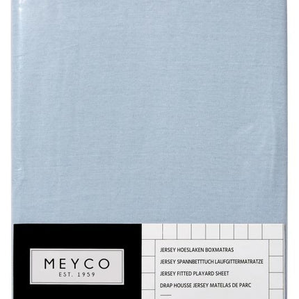 Meyco Sábana Ajustable Jersy Box Colchón Azul Claro 75x95cm