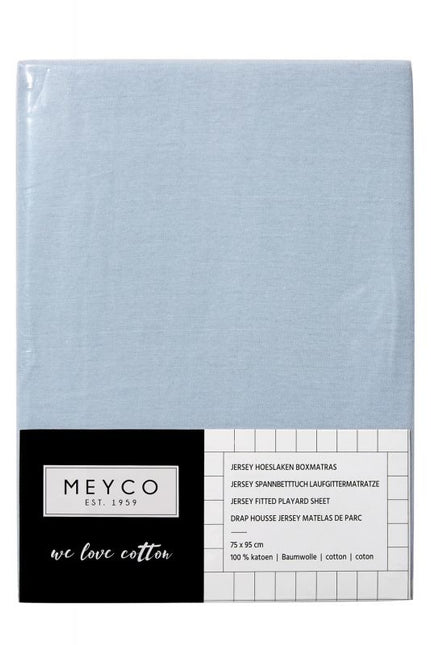 Meyco Sábana Ajustable Jersy Box Colchón Azul Claro 75x95cm