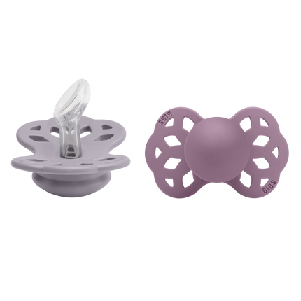 BIBS Tetina Tamaño 1 Silicona Anatómica Fósil Gris/Mauve 2pcs