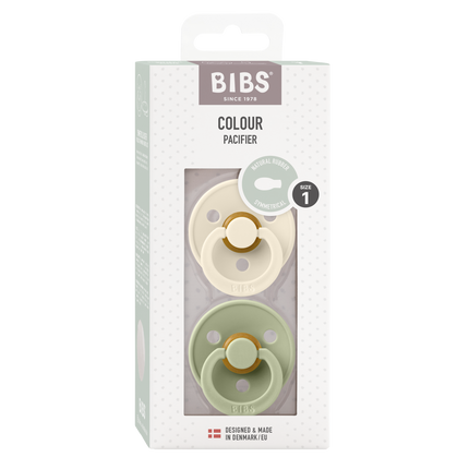 BIBS Tetina Tamaño 1 Látex Simétrica Marfil/Salvia 2pcs